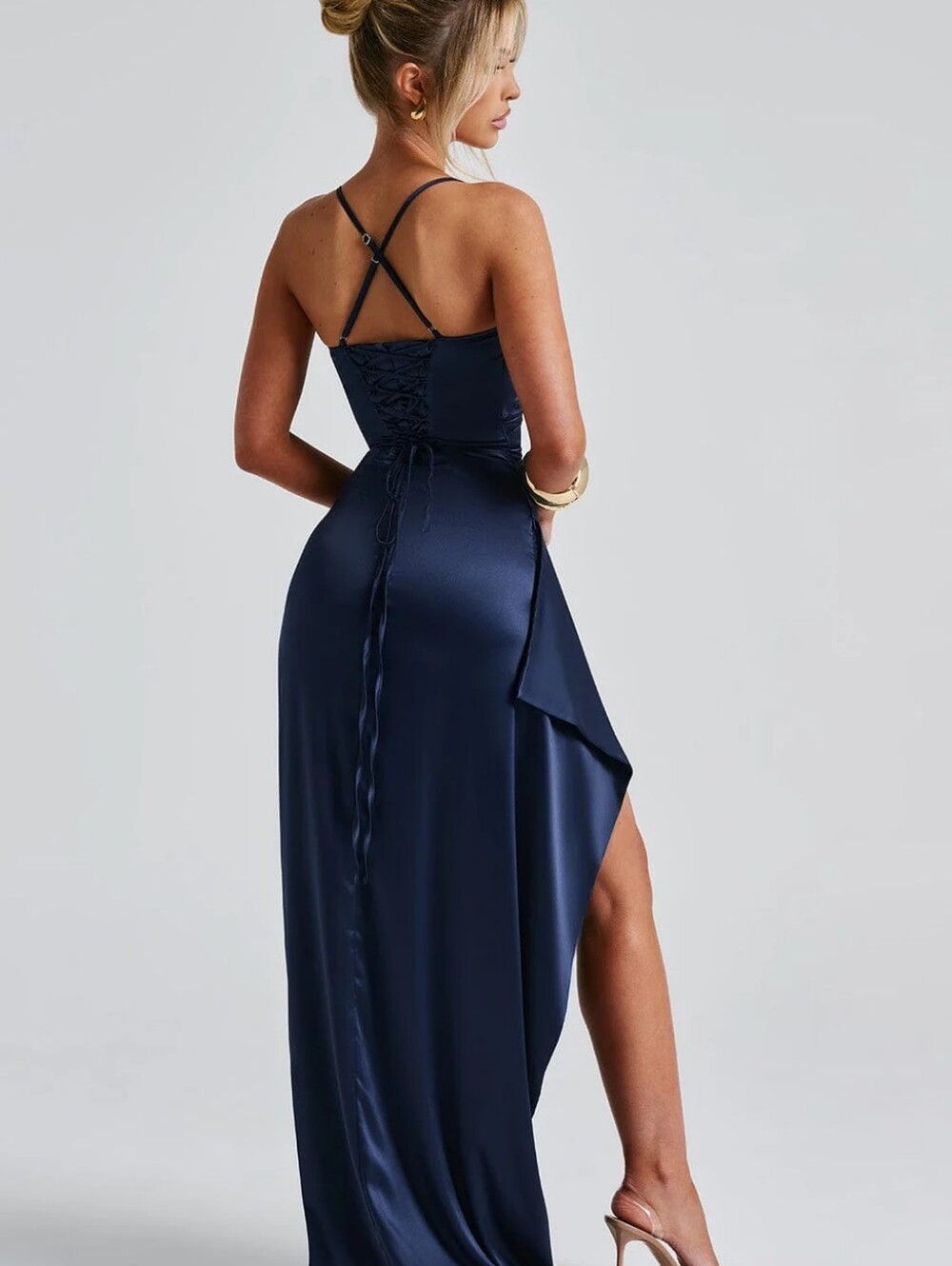 Vestido largo Helen  BABYBOO - Azul marino XS NWT $150 - Picture 13 of 15